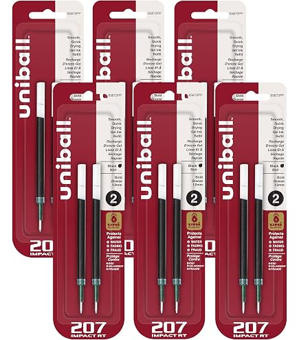 Amazon.com : Uni-Ball Signo Impact 207 RT Refills, Blue Ink, 1.0